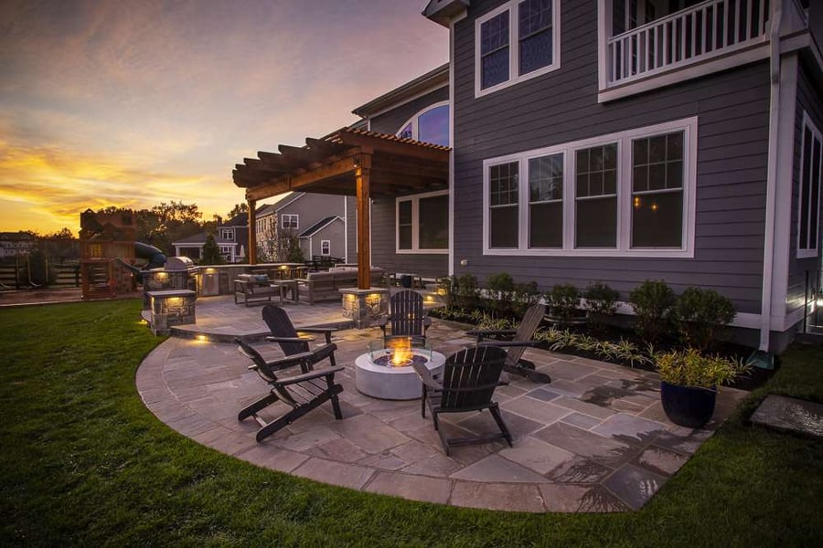 Willowsford Case Study Backyard Patio, Pergola, Fire Pit, & Outdoor